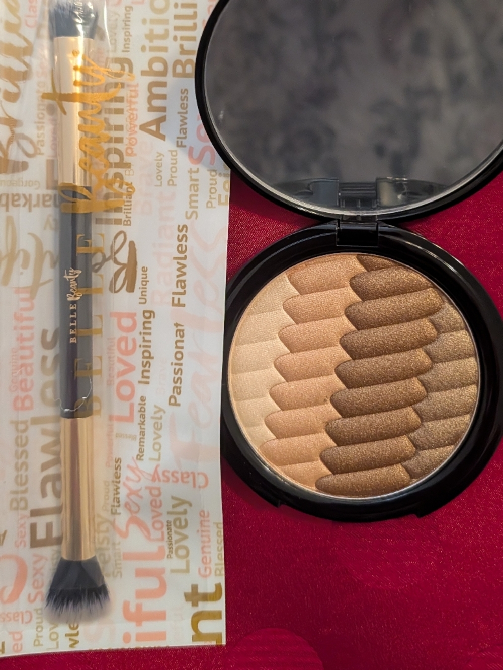 Shades Of Mocha Chevron Eyeshadow Belle Beauty By Kim Gravel & Eyeshadow Brush